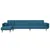 Produktbild 3 för L-formad bäddsoffa blå 275x140x70 cm sammet