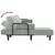 Produktbild 6 för L-formad bäddsoffa ljusgrå 260x140x70 cm sammet
