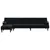 Produktbild 3 för L-formad bäddsoffa svart 260x140x70 cm sammet