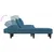 Produktbild 6 för L-formad bäddsoffa blå 255x140x70 cm sammet