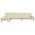Produktbild 3 för L-formad bäddsoffa gräddvit 255x140x70 cm konstläder