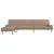 Produktbild 3 för L-formad bäddsoffa cappuccino 255x140x70 cm konstläder