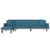 Produktbild 3 för L-formad bäddsoffa blå 271x140x70 cm sammet