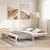 Produktbild 4 för Utdragbar dagbädd 2x(90x190) cm massiv furu