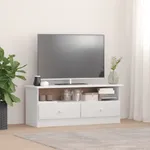 Tv-bänk med lådor ALTA vit 100x35x41 cm massiv furu