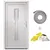 Produktbild 2 för Ytterdörr vit 98x190 cm PVC