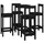 Barmöbler 5 delar svart massiv furu
