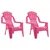 Produktbild 2 för Trädgårdsstolar 2 st för barn rosa 37x34x44 cm PP träutseende