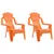 Produktbild 2 för Trädgårdsstolar 2 st för barn orange 37x34x44 cm PP träutseende