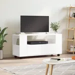 TV-skåp vit högglans 102x34,5x43 cm konstruerat trä