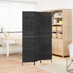 Rumsavdelare 3 paneler svart 122x180 cm vattenhyacint