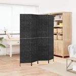 Rumsavdelare 4 paneler svart 163x180 cm vattenhyacint