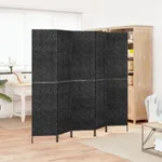 Rumsavdelare 5 paneler svart 205x180 cm vattenhyacint