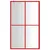 Produktbild 3 för Duschvägg med klart ESG-glas röd 118x195 cm
