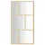 Produktbild 3 för Duschvägg med klart ESG-glas guld 100x195 cm