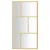 Produktbild 3 för Duschvägg med klart ESG-glas guld 115x195 cm