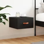 Väggmonterat sängbord svart 35x35x20 cm