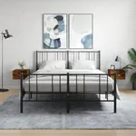 Väggmonterat sängbord 2 st rökfärgad ek 35x35x20 cm
