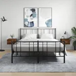 Väggmonterat sängbord 2 st brun ek 35x35x20 cm