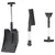 Produktbild för Snöspade set 3-i-1 svart aluminium