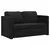 Produktbild 4 för Golvbäddsoffa 2-i-1 svart 122x204x55 cm sammet