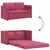 Produktbild 8 för Golvbäddsoffa 2-i-1 vinröd 122x204x55 cm sammet