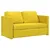 Produktbild 4 för Golvbäddsoffa 2-i-1 mörkgul 122x204x55 cm sammet