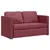 Produktbild 4 för Golvbäddsoffa 2-i-1 vinröd 112x174x55 cm tyg
