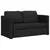 Produktbild 4 för Golvbäddsoffa 2-i-1 svart 112x174x55 cm konstläder