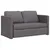 Produktbild 4 för Golvbäddsoffa 2-i-1 grå 112x174x55 cm konstläder