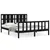 Produktbild 2 för Sängram med huvudgavel svart 5FT King Size massivt trä