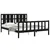 Produktbild 4 för Sängram med huvudgavel svart 5FT King Size massivt trä