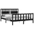 Produktbild 4 för Sängram med huvudgavel svart 5FT King Size massivt trä