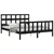 Produktbild 4 för Sängram med huvudgavel svart 5FT King Size massivt trä