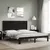 Produktbild 3 för Sängram med huvudgavel svart 160x200 cm massiv furu
