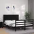 Produktbild 3 för Sängram med huvudgavel svart 140x190 cm massivt trä