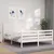 Produktbild 3 för Sängram med huvudgavel vit 160x200 cm massivt trä