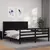 Produktbild 3 för Sängram med huvudgavel svart 160x200 cm massiv furu