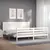 Produktbild 3 för Sängram med huvudgavel vit 200x200 cm massivt trä
