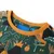 Produktbild 6 för Pyjamas med långa ärmar för barn dinosauriemotiv mörkgrön 140