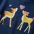 Produktbild 4 för Kid's T-shirt med långa ärmar rådjursmotiv marinblå 92