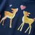 Produktbild 4 för T-shirt för barn rådjursmotiv marinblå 128