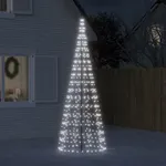 Julbelysning till flaggstång 550 LEDs kallvit 300 cm