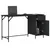Produktbild 4 för Datorbord svart 131x48x75 cm konstruerat trä
