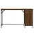 Produktbild 5 för Datorskrivbord brun ek 131x48x75 cm konstruerat trä