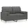 2-sits soffa med prydnadskuddar mörkgrå 120 cm tyg