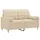 2-sits soffa med prydnadskuddar gräddvit 120 cm tyg