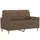 2-sits soffa med prydnadskuddar brun 120 cm tyg