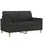 2-sits soffa med prydnadskuddar svart 120 cm tyg