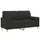 2-sits soffa med prydnadskuddar svart 140 cm tyg